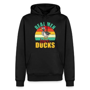 Cadeaux de canard pour les amateurs de canard - Sweat à capuche Premium bio Homme - noir - Devant - Nico (187cm)