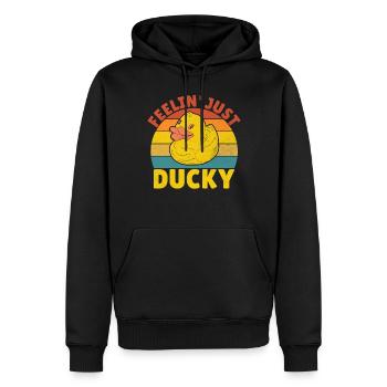 Cadeaux de canard pour les amateurs de canard - Sweat à capuche Premium bio Homme - noir - Devant - Nico (187cm)