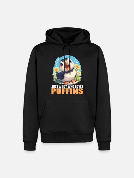 Puffin - Men’s Premium Organic Hoodie - black