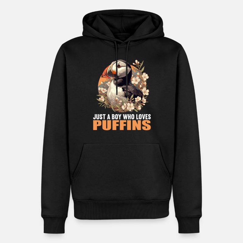 Papageientaucher - Männer Premium Bio Hoodie - Schwarz