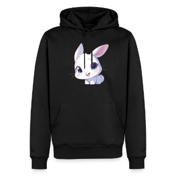 Lapin Lapin - Sweat à capuche Premium bio Homme - noir - Devant - Nico (187cm)