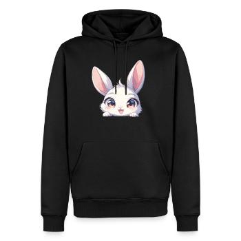 Lapin Lapin - Sweat à capuche Premium bio Homme - noir - Devant - Nico (187cm)