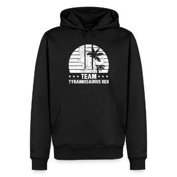 Équipe Tyrannosaurus Rex - Dinosaure Drôle Dino - Sweat à capuche Premium bio Homme - noir - Devant - Nico (187cm)