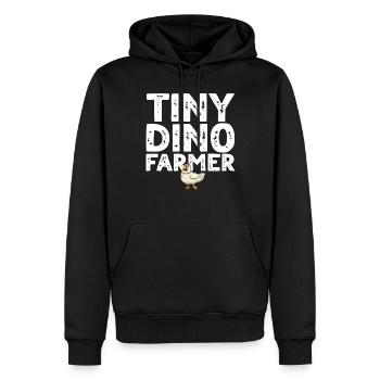 Petit dino fermier - Dinosaure Drôle Dino Farmer - Sweat à capuche Premium bio Homme - noir - Devant - Nico (187cm)