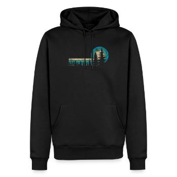 Arbres Vintage Dans La Nature Forêt Pour Les Randonneurs - Sweat à capuche Premium bio Homme - noir - Devant - Nico (187cm)