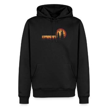 Arbres Vintage Dans La Nature Forêt Au Lever Du Soleil - Sweat à capuche Premium bio Homme - noir - Devant - Nico (187cm)