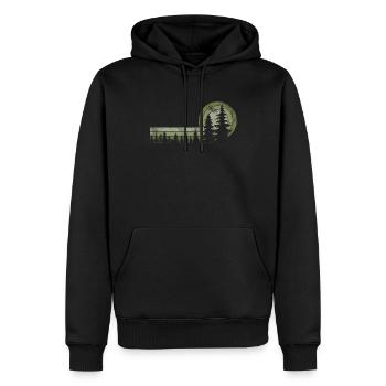 Arbres vintage dans la nature Plein air Nature sauvage Randonnée - Sweat à capuche Premium bio Homme - noir - Devant - Nico (187cm)