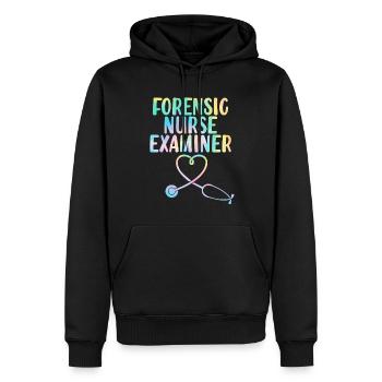 Infirmière médico-légale examinatrice Tie Dye Funny Healthcare - Sweat à capuche Premium bio Homme - noir - Devant - Nico (187cm)
