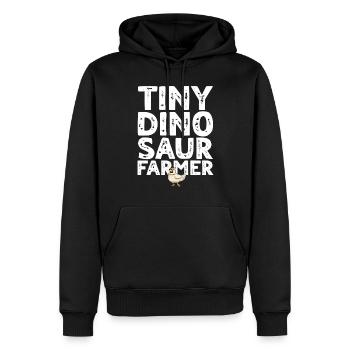 Tiny dino farmer - Dinosaur Funny Dinosaur Farmer - Männer Premium Bio Hoodie - Schwarz - Vorne - Nico (187cm)
