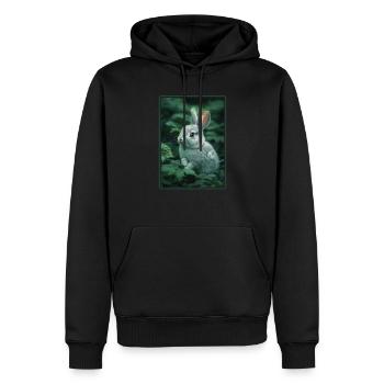 Lapin Lapin - Sweat à capuche Premium bio Homme - noir - Devant - Nico (187cm)