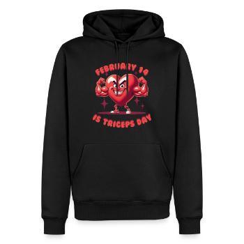Trizeps Workout Fitness February 14 Is Triceps Day - Männer Premium Bio Hoodie - Schwarz - Vorne - Nico (187cm)
