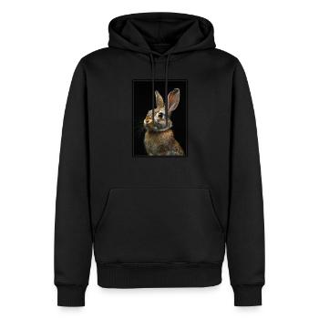 Lapin Lapin - Sweat à capuche Premium bio Homme - noir - Devant - Nico (187cm)