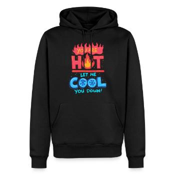 Technicien en climatisation Laissez-moi vous rafraîchir - Sweat à capuche Premium bio Homme - noir - Devant - Nico (187cm)