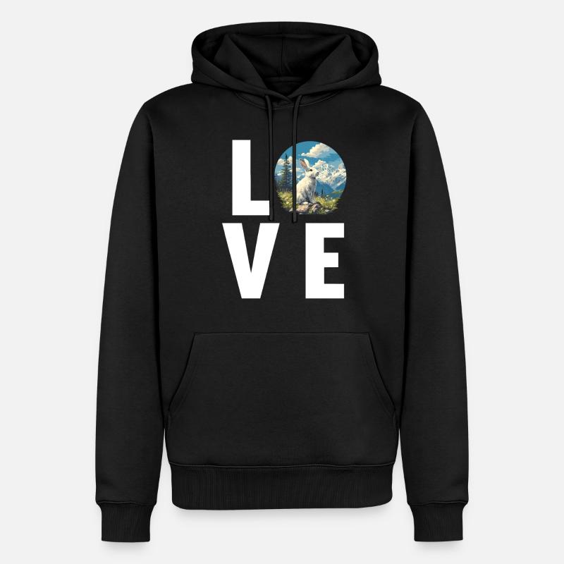 Hasen Hase - Männer Premium Bio Hoodie - Schwarz