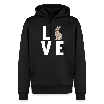Lapin Lapin - Sweat à capuche Premium bio Homme - noir - Devant - Nico (187cm)