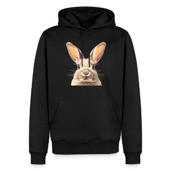 Hasen Hase - Männer Premium Bio Hoodie - Schwarz - Vorne - Nico (187cm)