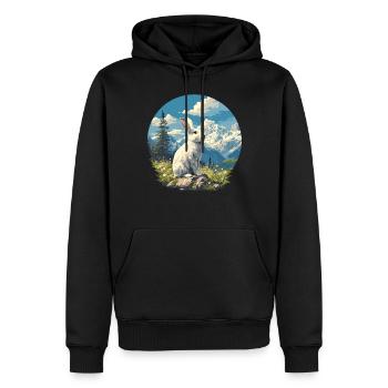 Hasen Hase - Männer Premium Bio Hoodie - Schwarz - Vorne - Nico (187cm)