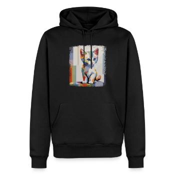 Buntes Kätzchen Aquarellkunst Für Katzen-Freunde - Männer Premium Bio Hoodie - Schwarz - Vorne - Nico (187cm)