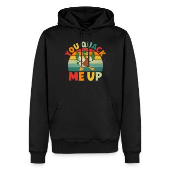 Cadeaux de canard pour les amateurs de canard - Sweat à capuche Premium bio Homme - noir - Devant - Nico (187cm)