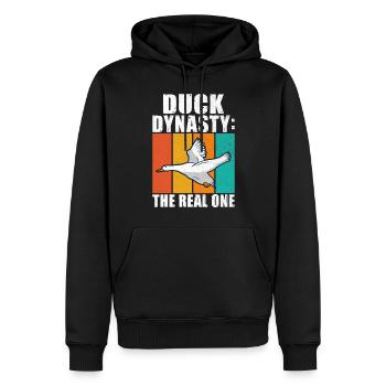 Cadeaux de canard pour les amateurs de canard - Sweat à capuche Premium bio Homme - noir - Devant - Nico (187cm)