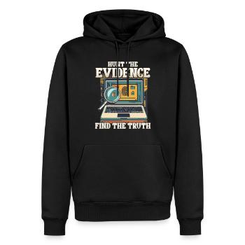 Digital Forensics Hunt The Evidence - Men’s Premium Organic Hoodie - black - Front - Nico (187cm)