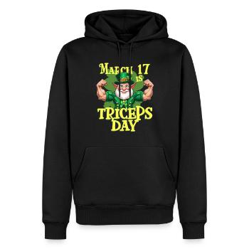 Trizeps Workout Fitness March 17 Is Triceps Day - Männer Premium Bio Hoodie - Schwarz - Vorne - Nico (187cm)