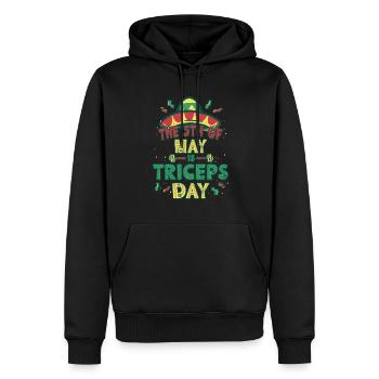 Trizeps Workout The 5th Of May Is Triceps Day - Männer Premium Bio Hoodie - Schwarz - Vorne - Nico (187cm)