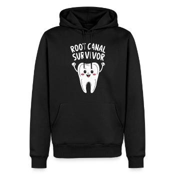 Canal radiculaire Survivor Tooth Dentiste Funny Dental - Sweat à capuche Premium bio Homme - noir - Devant - Nico (187cm)