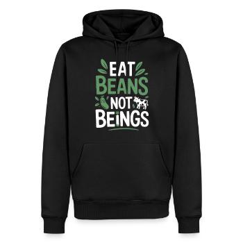 Manger des haricots Pas des êtres Animaux Haricots Végétarien Végétalien - Sweat à capuche Premium bio Homme - noir - Devant - Nico (187cm)