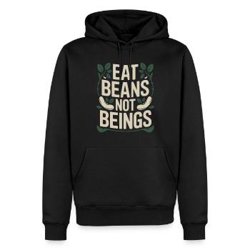 Manger des haricots Pas des êtres Animaux Haricots Végétarien Végétalien - Sweat à capuche Premium bio Homme - noir - Devant - Nico (187cm)