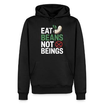 Manger des haricots Pas des êtres Animaux Haricots Végétarien Végétalien - Sweat à capuche Premium bio Homme - noir - Devant - Nico (187cm)