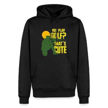 Tir à longue distance Vous jouez au golf ? C’est mignon - Sweat à capuche Premium bio Homme - noir - Devant - Nico (187cm)