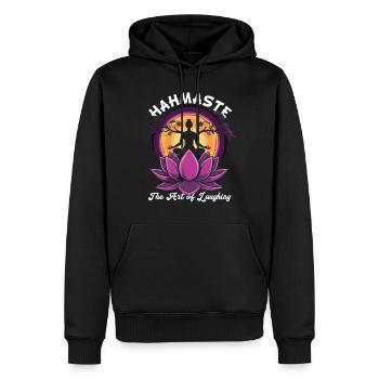 Meditation Lustiges Lachen Yoga - Männer Premium Bio Hoodie - Schwarz - Vorne - Nico (187cm)