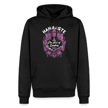 Méditation Rire drôle Yoga - Sweat à capuche Premium bio Homme - noir - Devant - Nico (187cm)