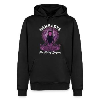 Méditation Rire drôle Yoga - Sweat à capuche Premium bio Homme - noir - Devant - Nico (187cm)