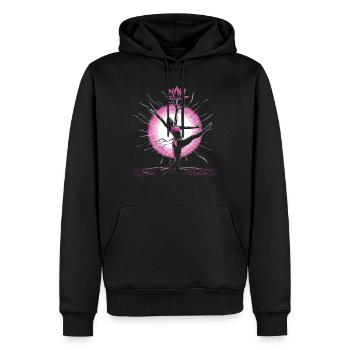 Méditation Rire drôle Yoga - Sweat à capuche Premium bio Homme - noir - Devant - Nico (187cm)