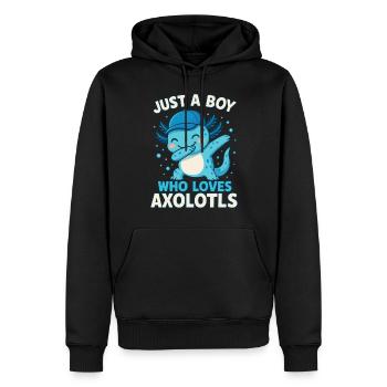 axolotl, Dabbind axolotl, Drôle d’anime Kawaii - Sweat à capuche Premium bio Homme - noir - Devant - Nico (187cm)