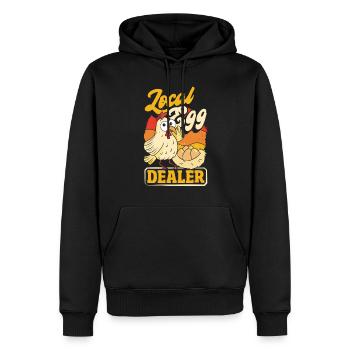 Unterstützen Sie lokale Eierhändler - Männer Premium Bio Hoodie - Schwarz - Vorne - Nico (187cm)