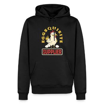 Unterstützen Sie lokale Eierhändler - Männer Premium Bio Hoodie - Schwarz - Vorne - Nico (187cm)