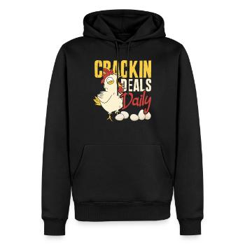 Unterstützen Sie lokale Eierhändler - Männer Premium Bio Hoodie - Schwarz - Vorne - Nico (187cm)