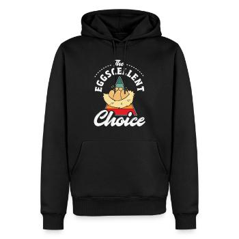 Unterstützen Sie lokale Eierhändler - Männer Premium Bio Hoodie - Schwarz - Vorne - Nico (187cm)