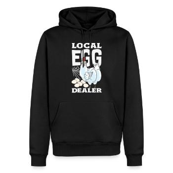 Unterstützen Sie lokale Eierhändler - Männer Premium Bio Hoodie - Schwarz - Vorne - Nico (187cm)