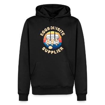 Unterstützen Sie lokale Eierhändler - Männer Premium Bio Hoodie - Schwarz - Vorne - Nico (187cm)