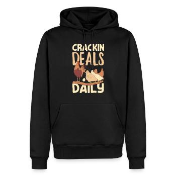Unterstützen Sie lokale Eierhändler - Männer Premium Bio Hoodie - Schwarz - Vorne - Nico (187cm)