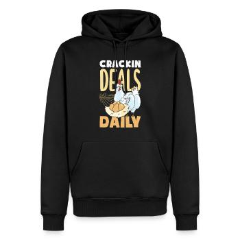 Unterstützen Sie lokale Eierhändler - Männer Premium Bio Hoodie - Schwarz - Vorne - Nico (187cm)