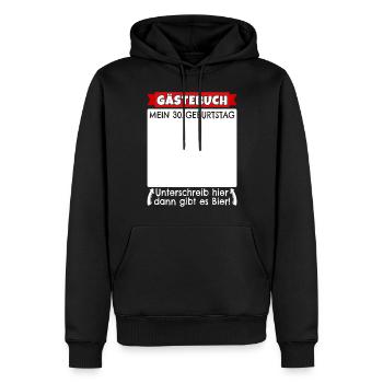 30. Geburtstag Gästebuch 30 Jahre alt Geschenk - Männer Premium Bio Hoodie - Schwarz - Vorne - Nico (187cm)