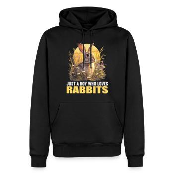 Bunny Bunny - Men’s Premium Organic Hoodie - black - Front - Nico (187cm)