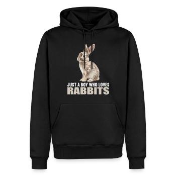 Lapin Lapin - Sweat à capuche Premium bio Homme - noir - Devant - Nico (187cm)