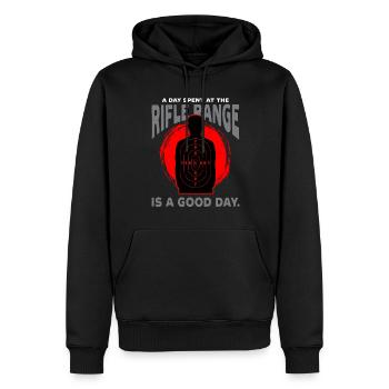 Tir à longue distance à longue portée - Sweat à capuche Premium bio Homme - noir - Devant - Nico (187cm)