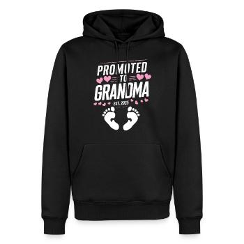 Befördert zur Oma Est 2025 Baby-Ankündigung - Männer Premium Bio Hoodie - Schwarz - Vorne - Nico (187cm)